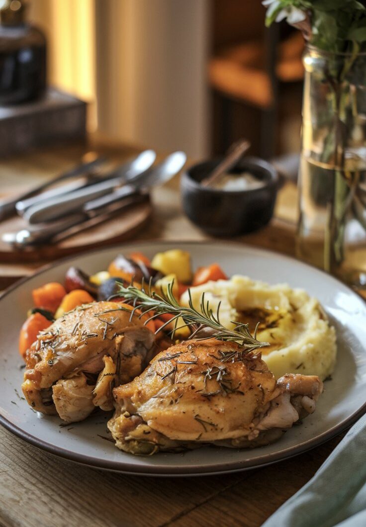 Crockpot Herb Roasted Chicken Thighs