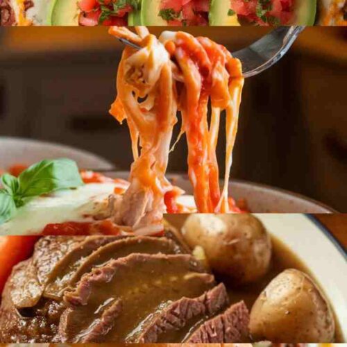 4 different comfort dishes for families including casseroles and slow cooker dishes