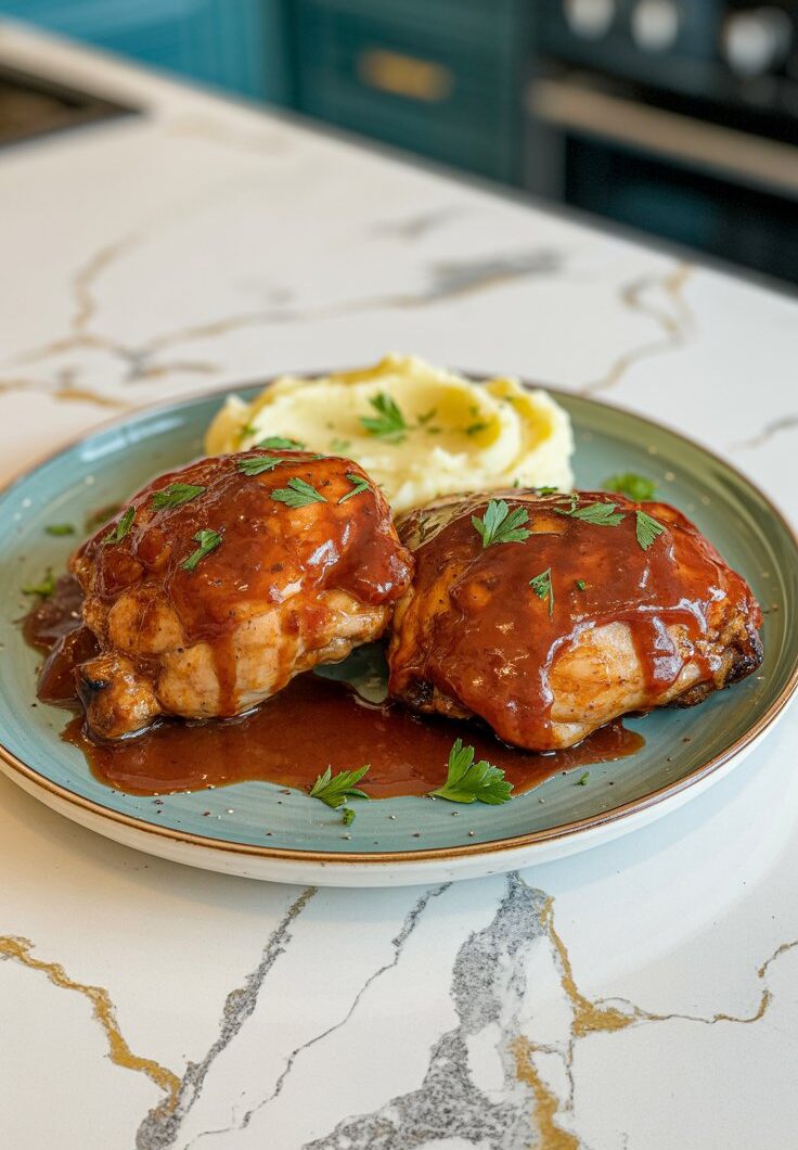 Crockpot BBQ Chicken Thighs for Two