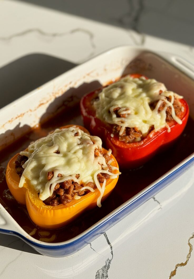 Crockpot Stuffed Bell Peppers for Two