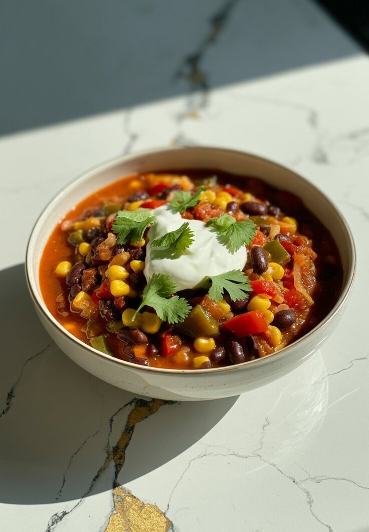 Crockpot Veggie Chili for Two