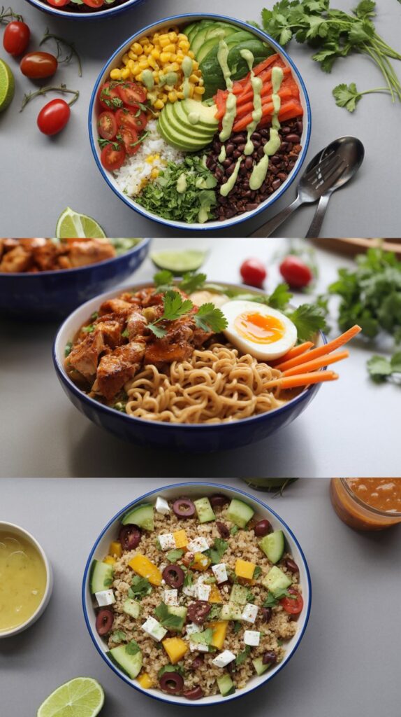 3 different prepared bowl recipes