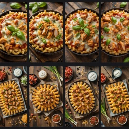 a collage showing 16 different chicken dinner recipes that are different