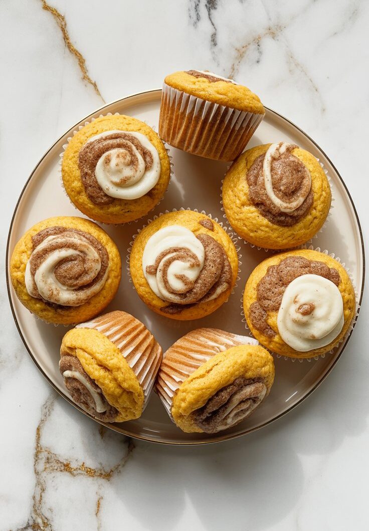 Cinnamon Roll Pumpkin Muffins
