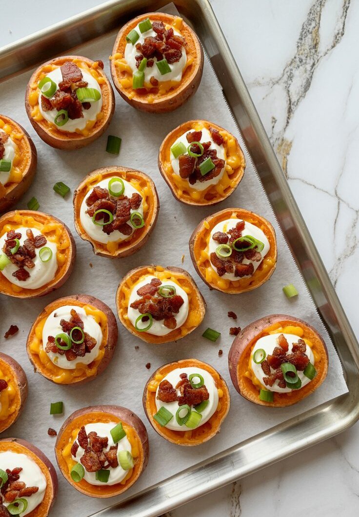 Mini Loaded Sweet Potatoes