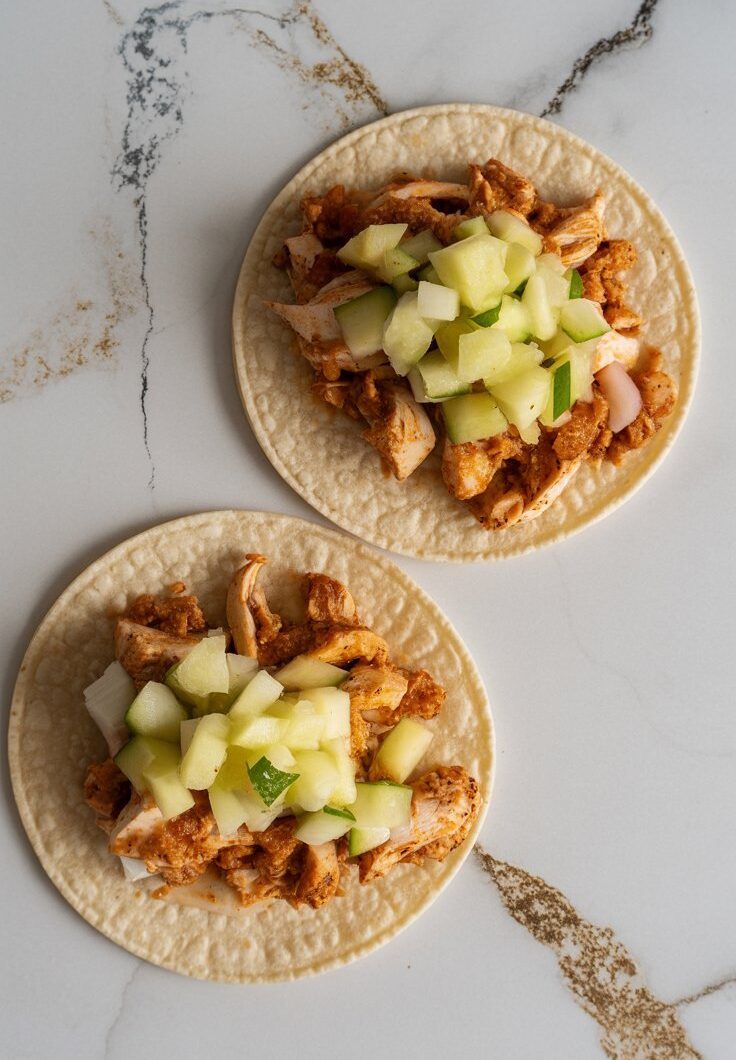 Chicken Tinga Tacos with Pineapple Salsa