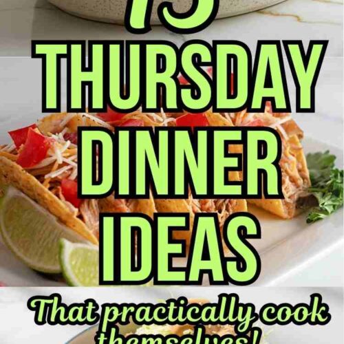 three thursday dinner ideas including hobo casserole, chicken ranch tacos, and katsu chicken bowl with text "15 Thursday Dinner Ideas that practically cook themselves"
