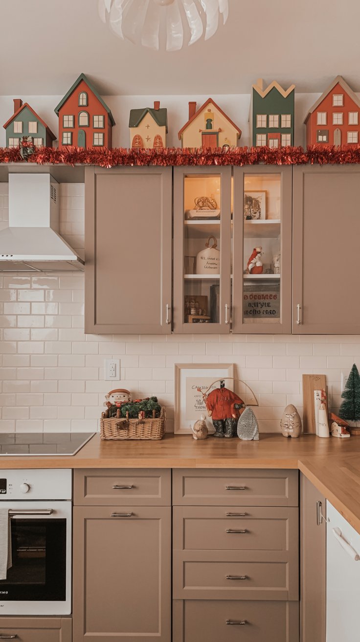 Christmas Village Above Kitchen Cabinets: A Cozy World Up High ...