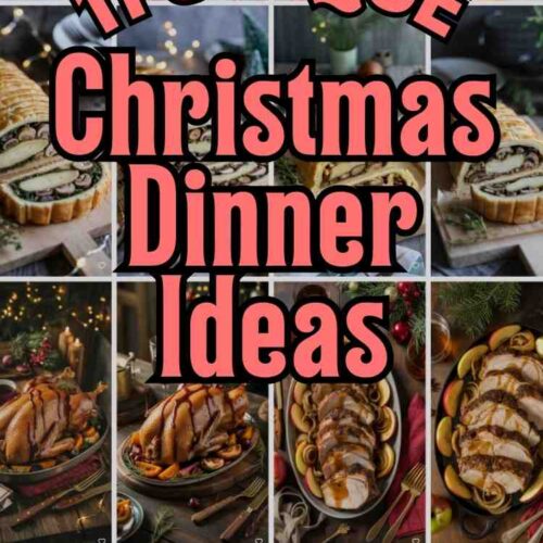 A collage of 16 different christmas dinner ideas with the text "11 unique Christmas Dinner Ideas"