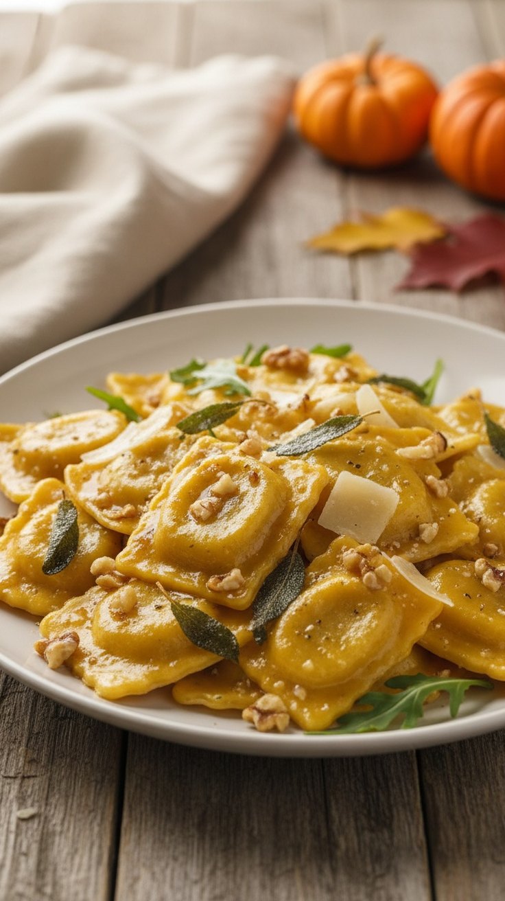 Butternut Squash Ravioli with Brown Butter and Sage