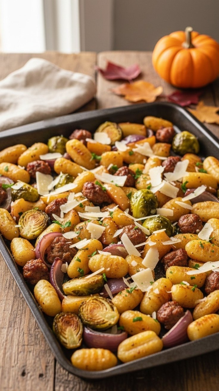 Sheet-Pan Gnocchi with Sausage and Apples
