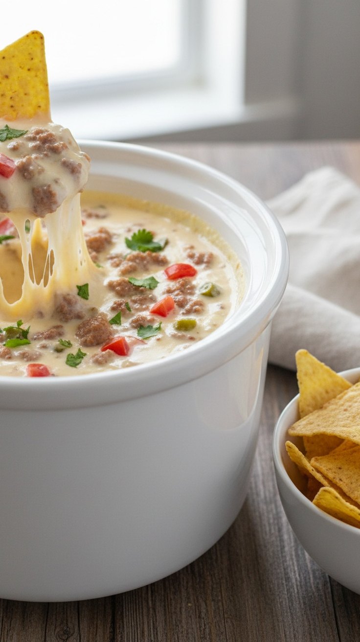 Slow Cooker Sausage Queso
